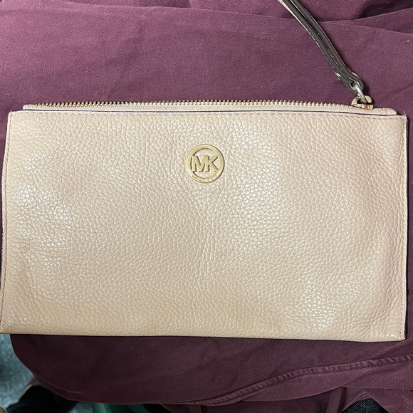 Michael Kors Beige Leather Clutch - Picture 2 of 4